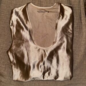 Abercrombie & Fitch Gold Satin Top
